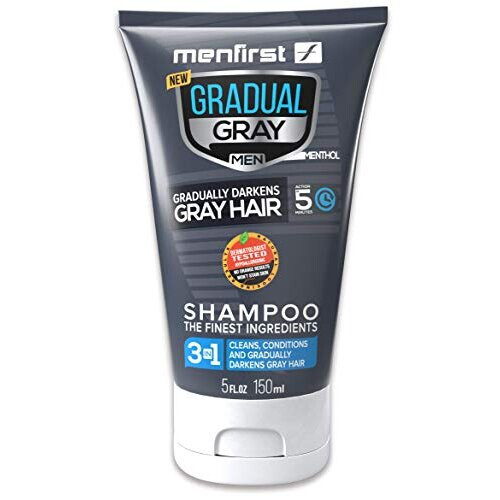 MENFIRST Shampoo e Conditioner 3-in-1 per Uomini per Scurire Gradualmente i Capelli Grigi