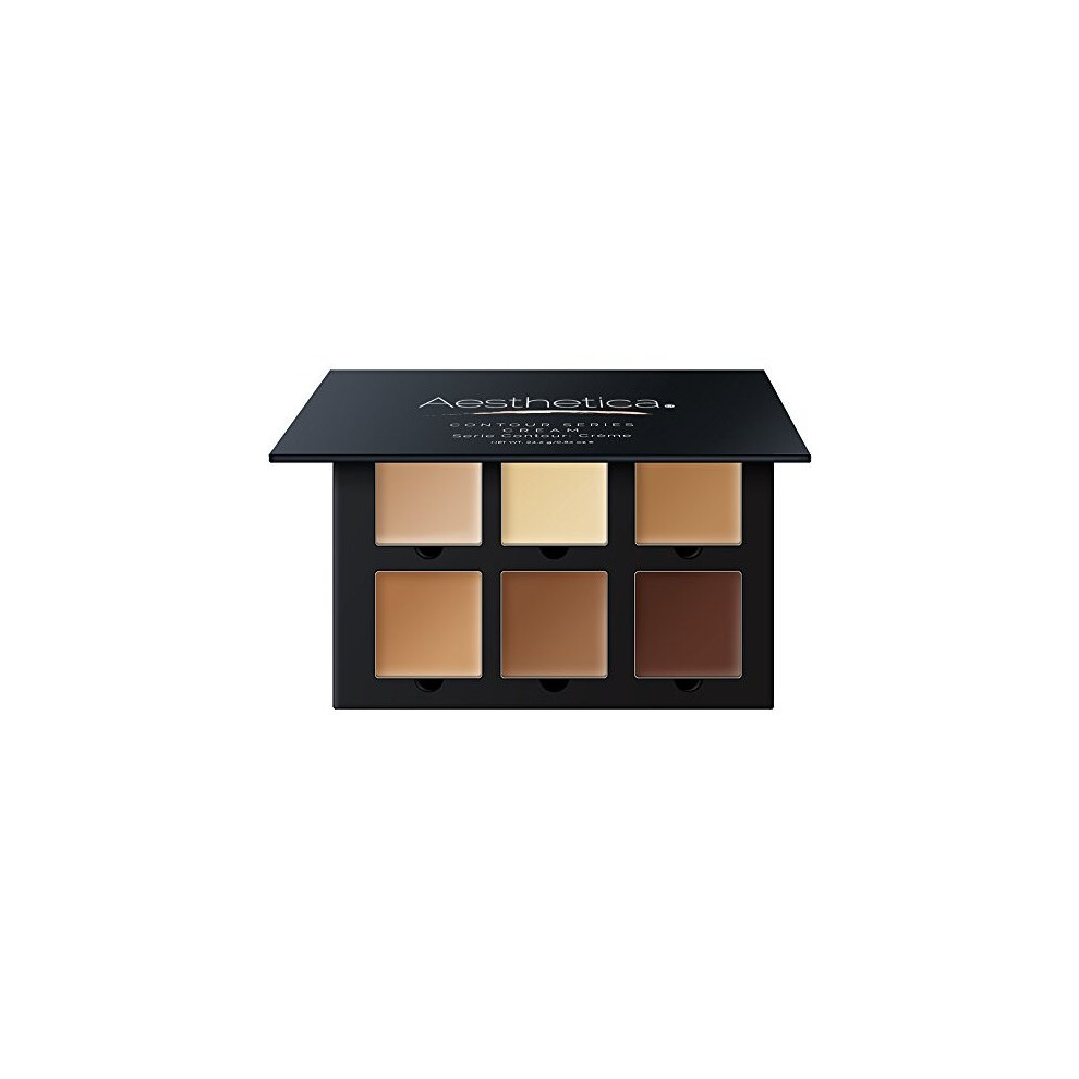Aesthetica Cream Cosmetics Contour And Highlighting Makeup Kit - Contouring Foundation / Concealer Palette - Vegan & Cruelty Free - Step-By-Step Instr