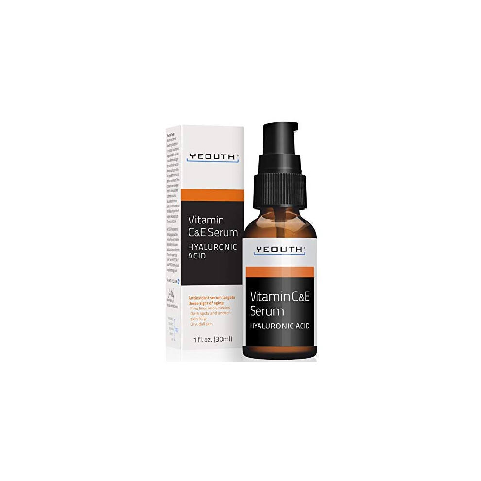 Yeouth Vitamin C And E Day Serum With Hyaluronic Acid, Anti Aging Skin Care Product/Anti Wrinkle Serum Will Fill Fine Lines, Even Skin Tone And Fade A