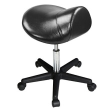 Master Massage Ergonomic Saddle Stool with 360 Swivel, Hydraulic Lift, Black PU Upholstery – Ideal for Clinics, Salons, Dentistry, Classrooms & Home