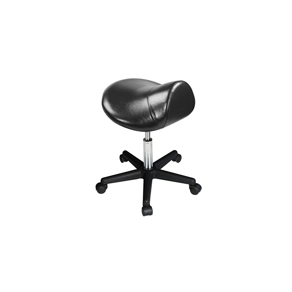 Master Massage Ergonomic Swivel Saddle Rolling Hydraulic Comfortable Adjustable Stool in Black for clinic spas beauty salons debtists classrooms home