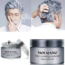 Adofect Cire Colorante Temporaire pour Cheveux Gris – Pomade Naturelle Coiffante, Crème 4.23 oz, pour hommes et femmes