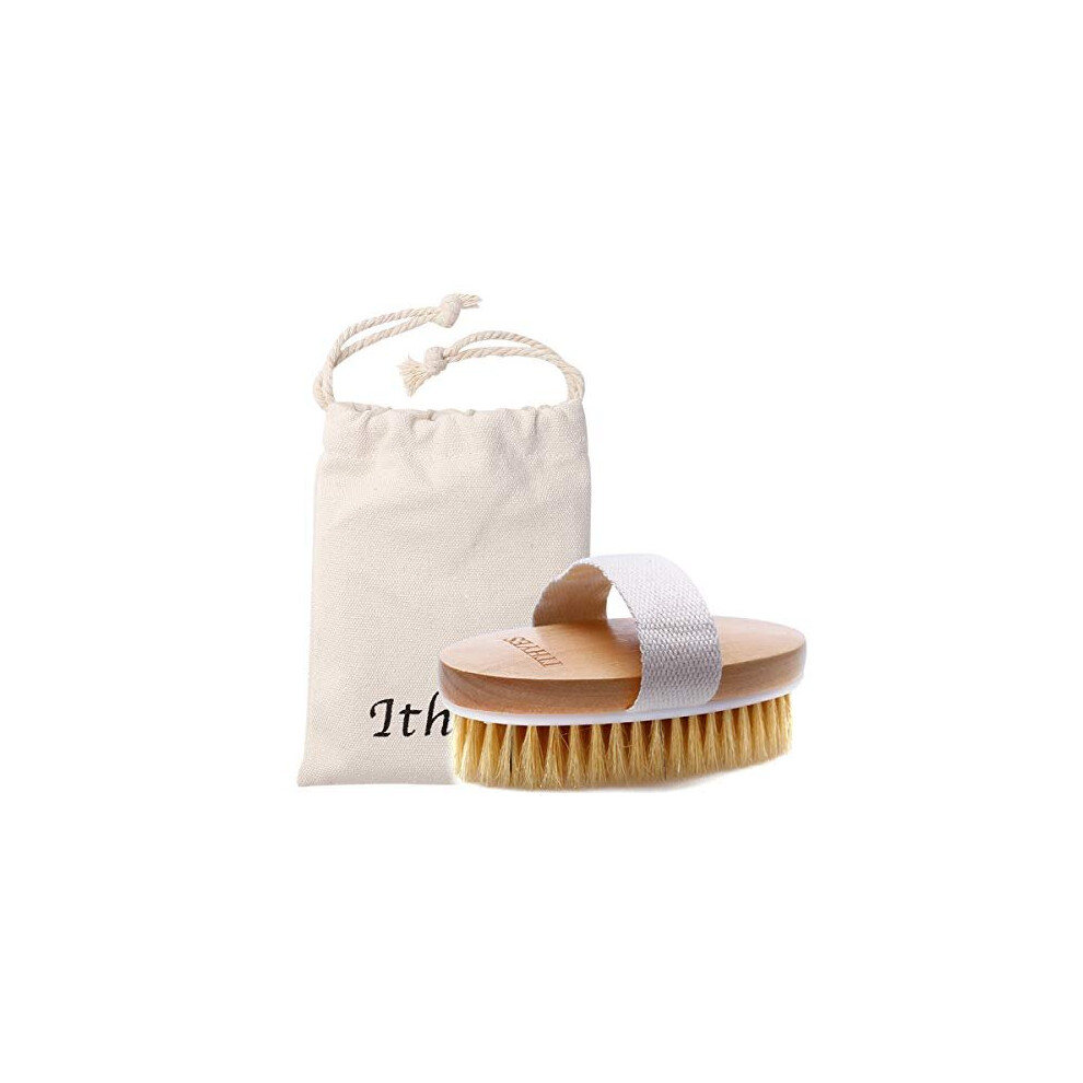 Ithyes Brosse pour le corps La brosse de bain à poils exfoliante naturels pour éliminer les toxines cellulites de la peau morte Le traitement, Améliorer les fonctions lymphatiques, Exfoliant-image