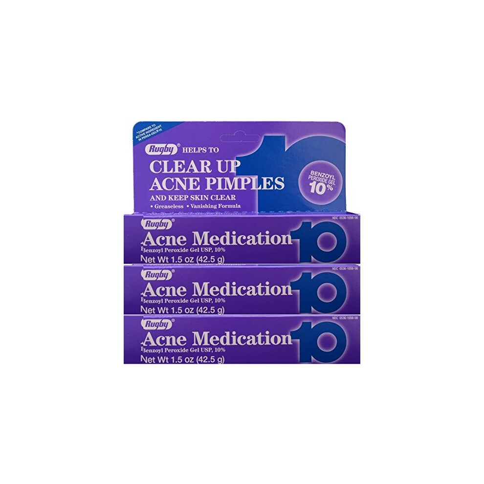 Rugby Acne Medication 10% 42.5 gm (Pack of 3)