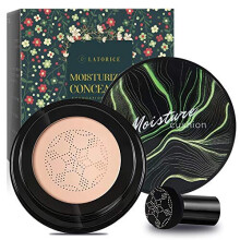 Air Cushion BB Cream, CC Cream Mushroom Head Foundation, Moisturizing Concealer, Bright Makeup Base Long Lasting with Mushroom Makeup Sponge, Easy to