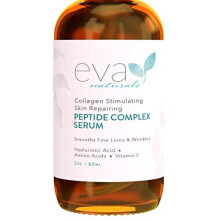 Peptide Complex Serum by Eva Naturals (2 oz) - Best Anti-Aging Face Serum Reduces Wrinkles and Boosts Collagen - Heals and Repairs Skin while Improvin