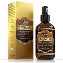 VoilaVe USDA and ECOCERT Pure Organic Moroccan Argan Oil for Skin, Nails & Hair Growth, Anti-Aging Face Moisturizer, Cold Pressed, Hair Moisturizer, R