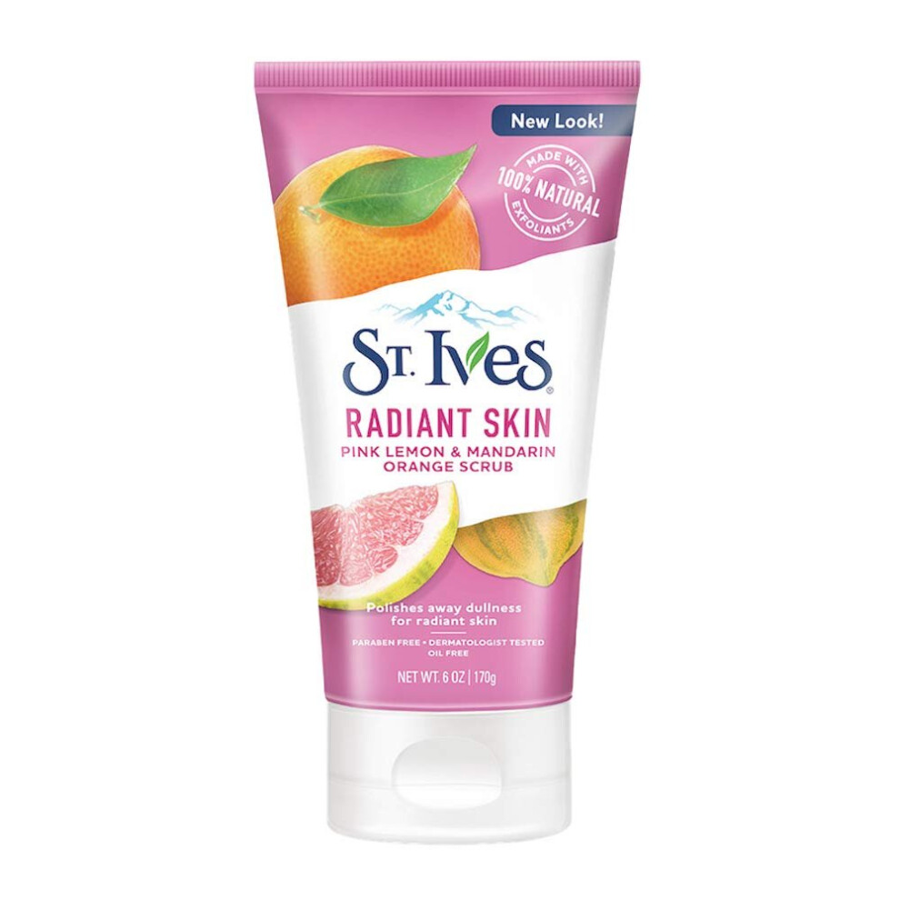 St.Â Ives Radiant Skin Face Scrub For Dull Skin Pink Lemon and Mandarin Orange Dermatologist-Tested Face Wash Scrub With 100% Natural Exfoliants 6 oz