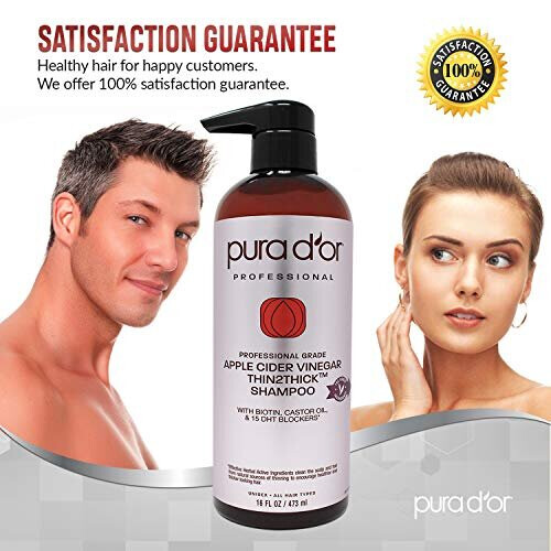 Pura D'or, Omenapiirakka, Thin2Thick, Shampoo, 16 fl oz (473 ml) 2