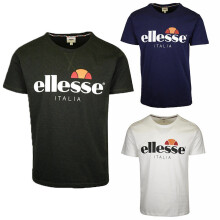 (Black, S) ELLESSE Emilien TMC 7 Mens T-Shirt Crew Neck Summer Sports Casual Tee Cotton