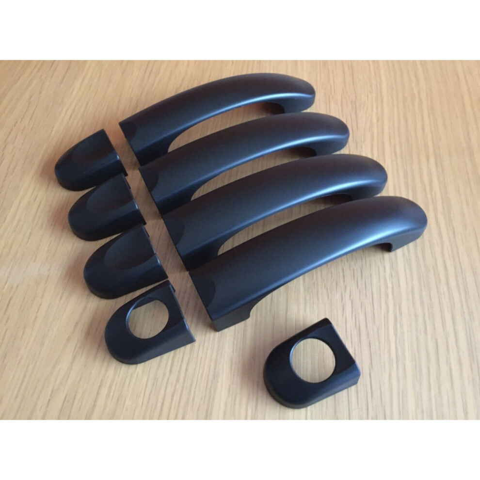 MATT BLACK 4 DOOR HANDLE COVERS FITS VW TRANSPORTER T5 T6 CARAVELLE