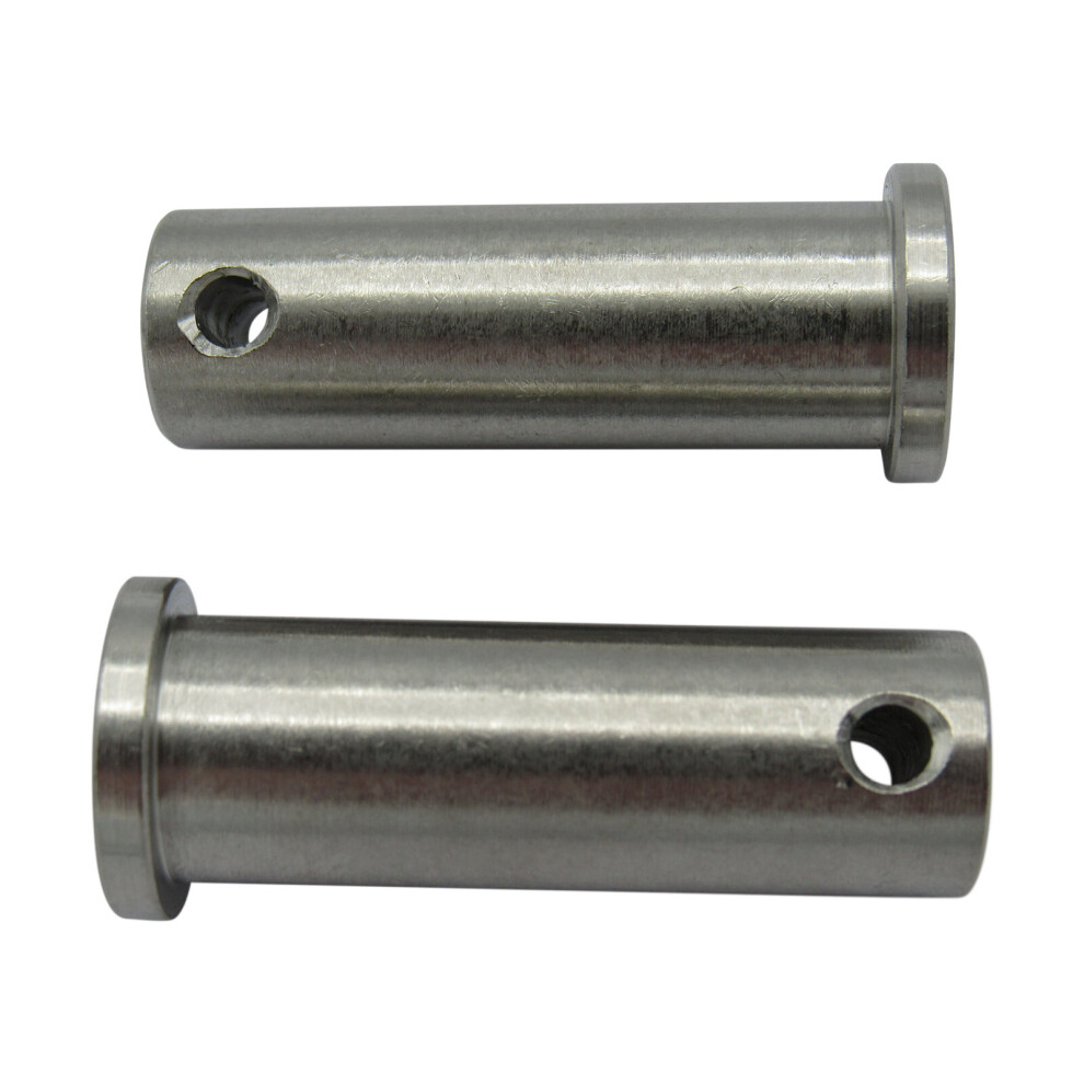 Stainless Steel Clevis Pins 6MM x 25MM with Hole x2 (Flat Head Retaining Fastener)-image-OPC-P6FYY7K-NEW