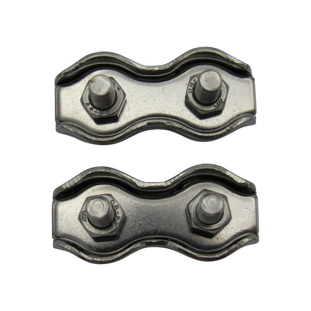 Duplex Wire Rope Grips Stainless Steel 2Mm X2 (Marine Boat Clip Clamps) 707152583848