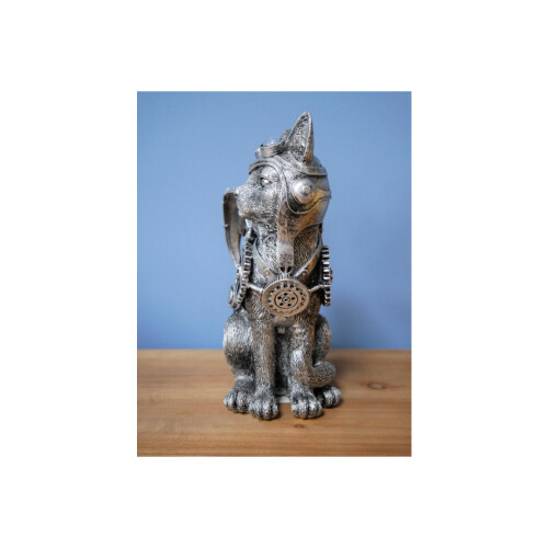 Steampunk Cat with Wings | Resin | Silver 2
