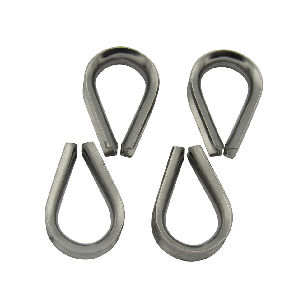 Stainless Steel Wire Rope Thimbles 4MM x4 (Marine Webbing Boat Cable)