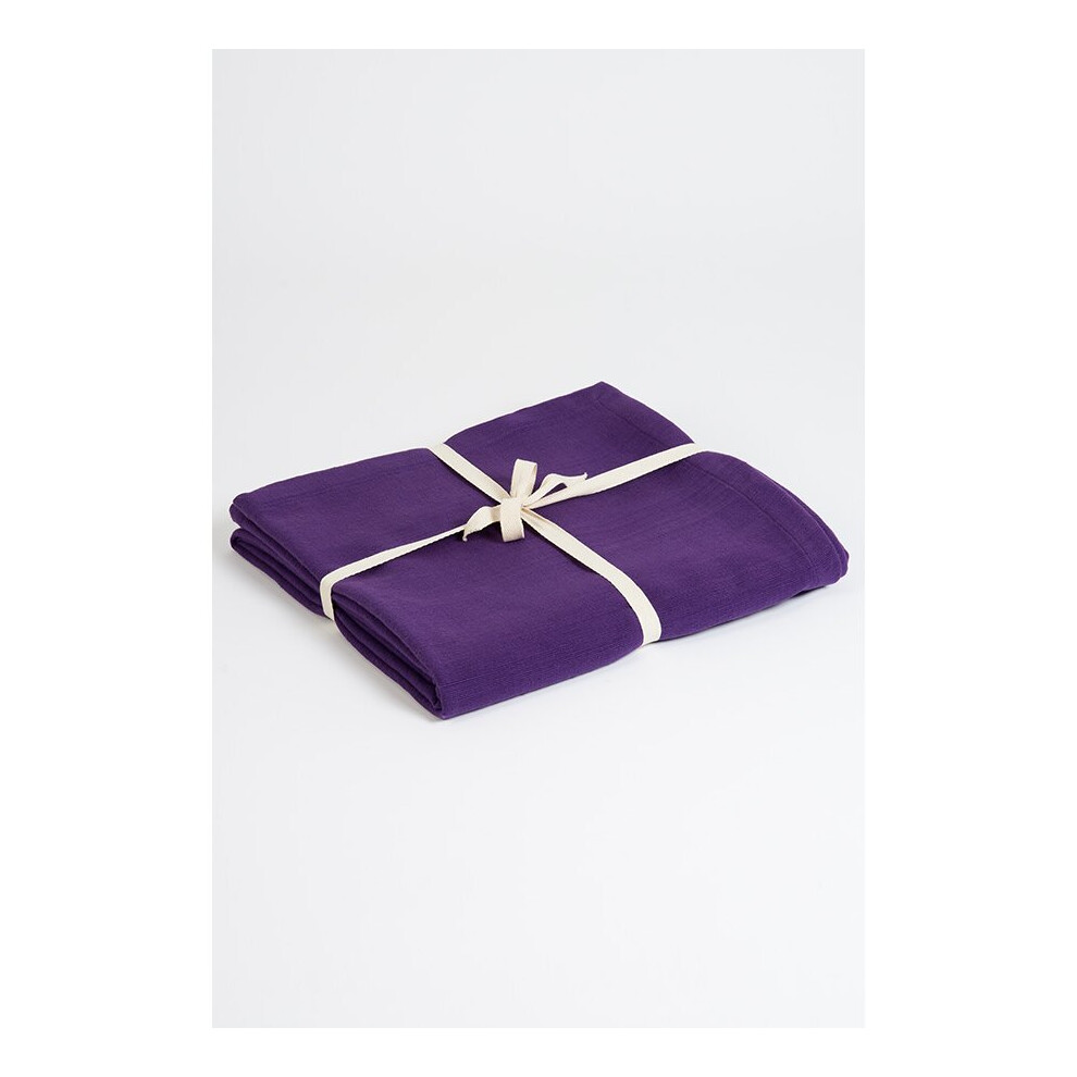 (Purple) Yoga Studio Organic Cotton Yoga Blanket