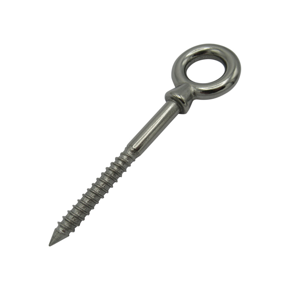 Wood Screw Eye Bolt Stainless Steel 6Mm (100Mm Shank Eyebolt Rope) 707152592185