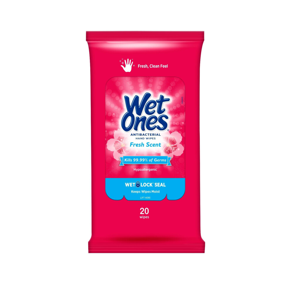 Wet Ones Antibacterial Hand Wipes Travel Pack Fresh Scent 20ct