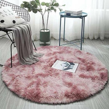 (Pink, 120*120CM) Large Circle Round Rug Circular Carpet Soft Fur Fluffy Sheepskin Floor Home Mat!