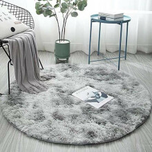 (Light Grey, 100*100CM) Large Circle Round Rug Circular Carpet Soft Fur Fluffy Sheepskin Floor Home Mat!
