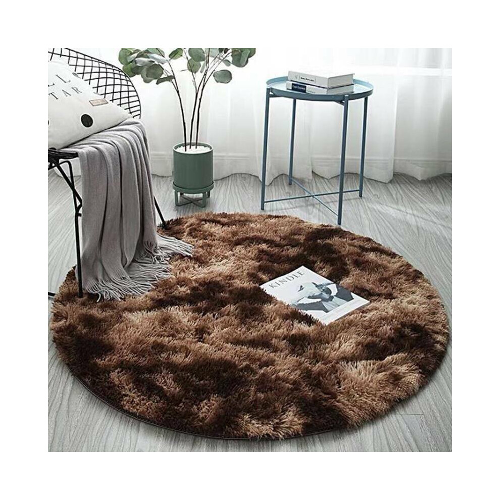 (Coffee, 120*120CM) Large Circle Round Rug Circular Carpet Soft Fur Fluffy Sheepskin Floor Home Mat!-image-OPC-P6KCBMH-NEW