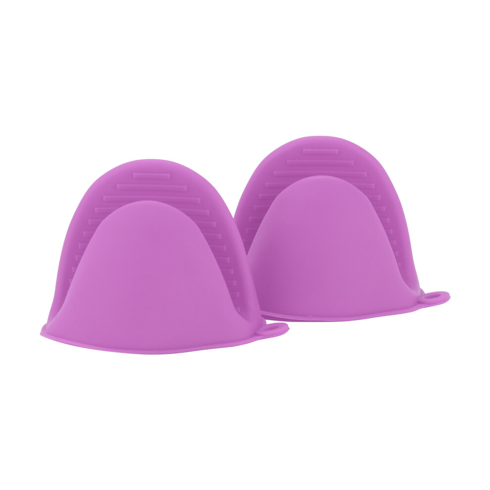 (purple) Holder Silicone Mitt Gloves Heat Resistant