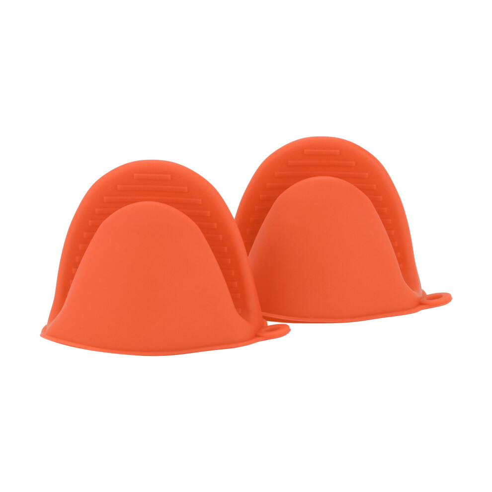 (orange) Holder Silicone Mitt Gloves Heat Resistant