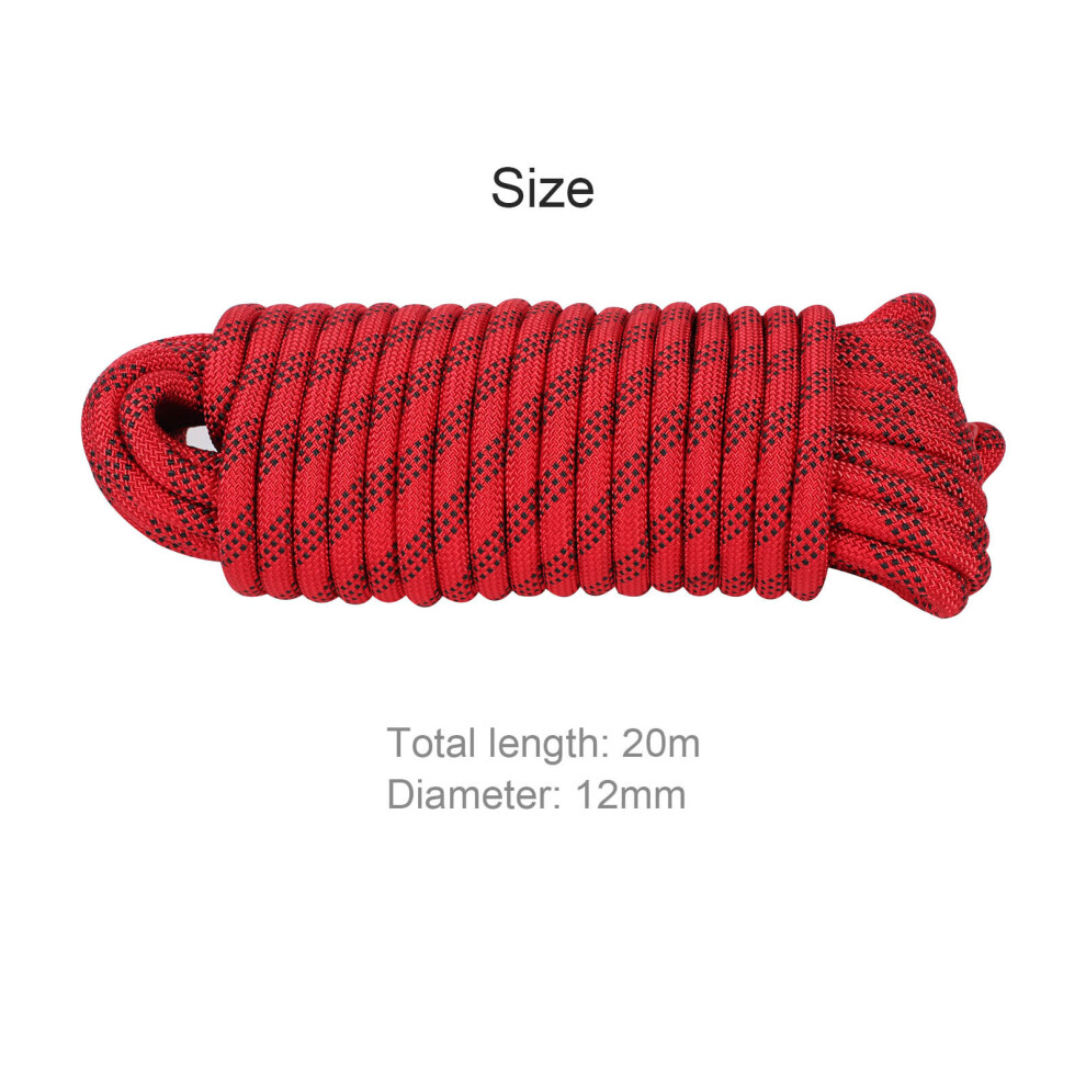 Heavy Duty Rock Climbing Rope Cord 20m 12mm for Outdoor Use