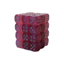 Chessex 12mm D6 Block - Borealis Luminary Pink / silver
