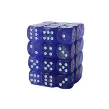 Chessex 12mm D6 Block - Borealis Luminary Purple / white
