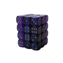 Chessex 12mm D6 Block - Borealis Luminary Royal Purple / gold