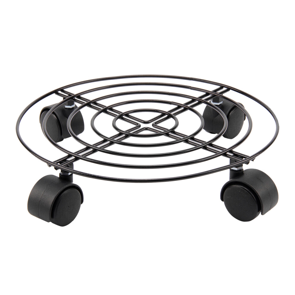 3 Pcs Plant Pot Round Wheels Mover Trolley Caddy Garden Plate Stand