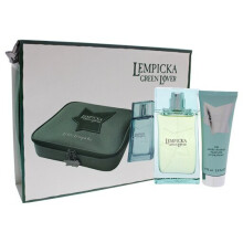 Lolita Lempicka Green Lover Gift Set 100ml EDT Spray + 75ml Aftershave Gel + Pouch