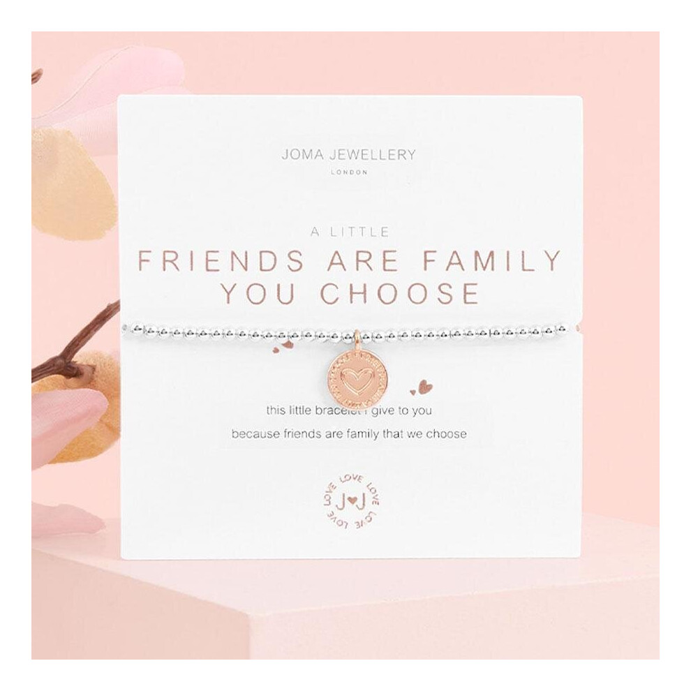 A Little Friends Are The Family You Choose Silver Bracelet