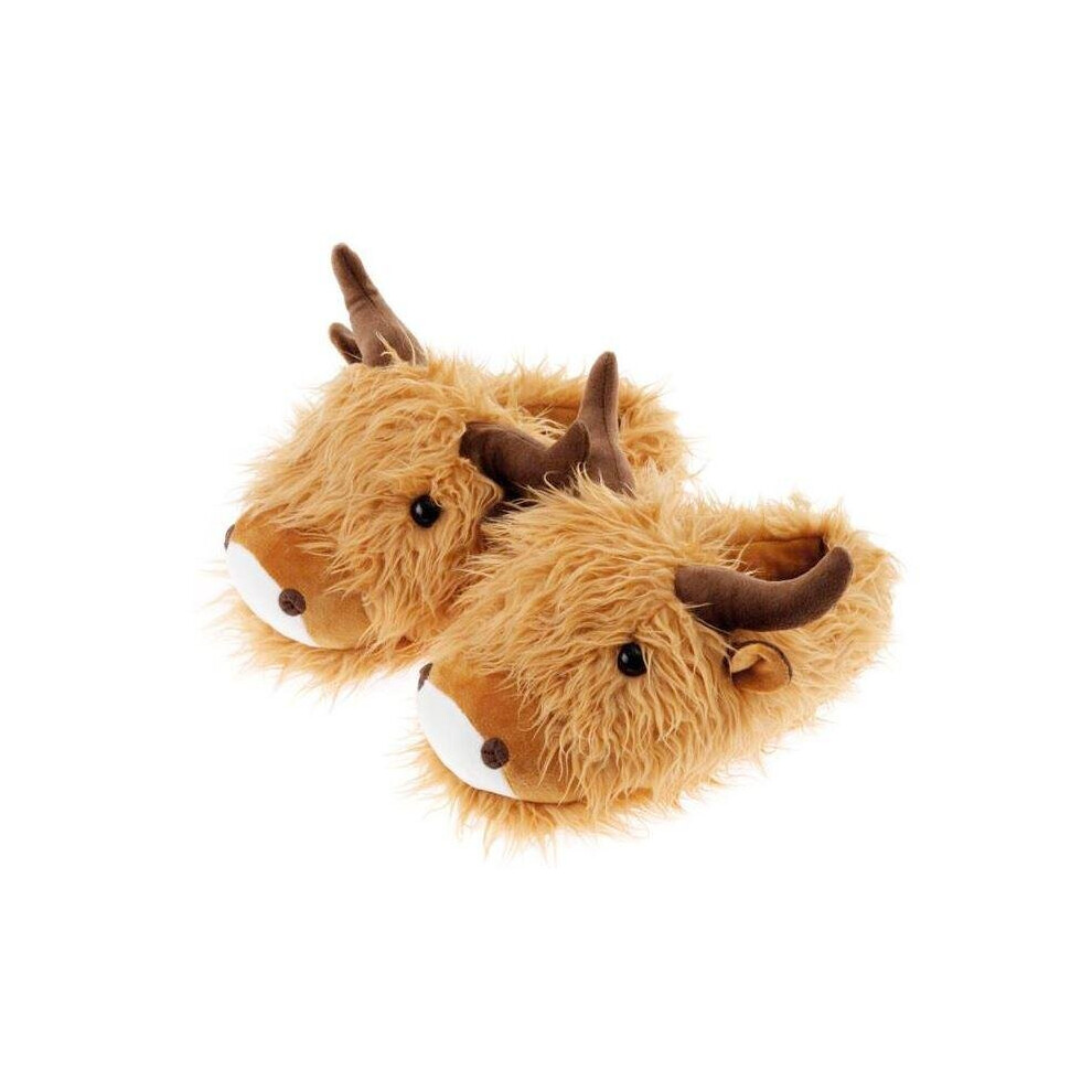 Aroma Home Highland Cow Fuzzy Friend Slippers