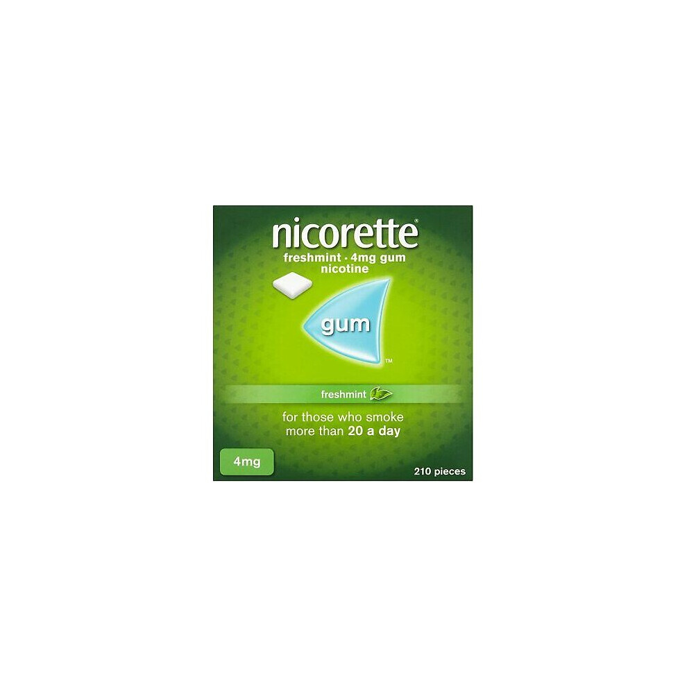 Nicorette Gum - Freshmint Flavour - A Fresh-Tasting Way to Stop Smoking - Nicotine Chewing Gum - 4mg, 210 Pieces