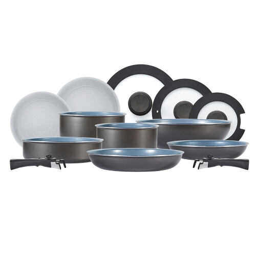 Tower Tower Freedom T800200 13 Piece Cookware Set, Detachable Handles, Graphite