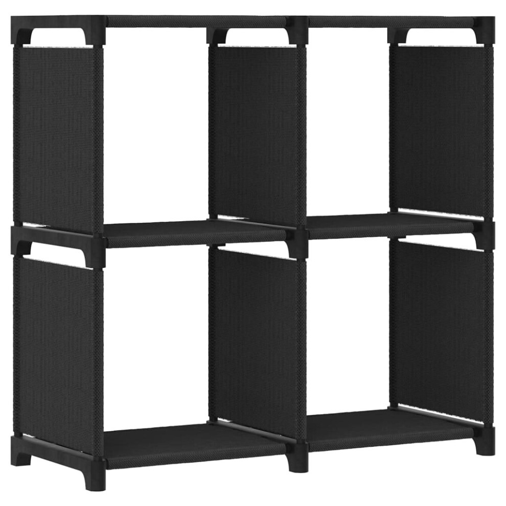 vidaXL 4-Cube Display Shelf Black Fabric Free Standing Storage Organiser Unit