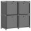 VidaXL vidaXL 4-Cube Display Shelf with Boxes Grey Fabric Storage Organiser Unit 1