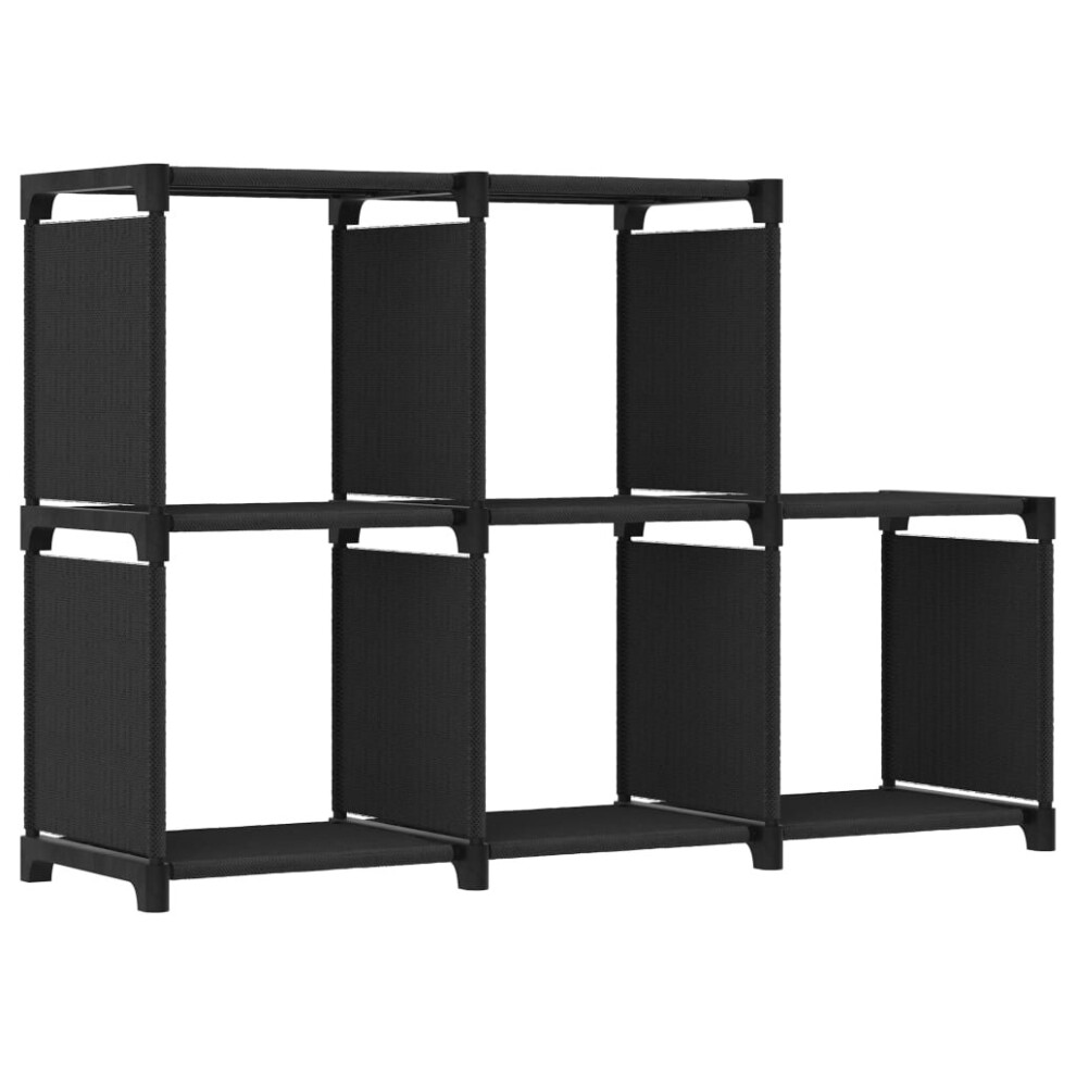 vidaXL 5-Cube Display Shelf Black Fabric Free Standing Storage Organiser Unit