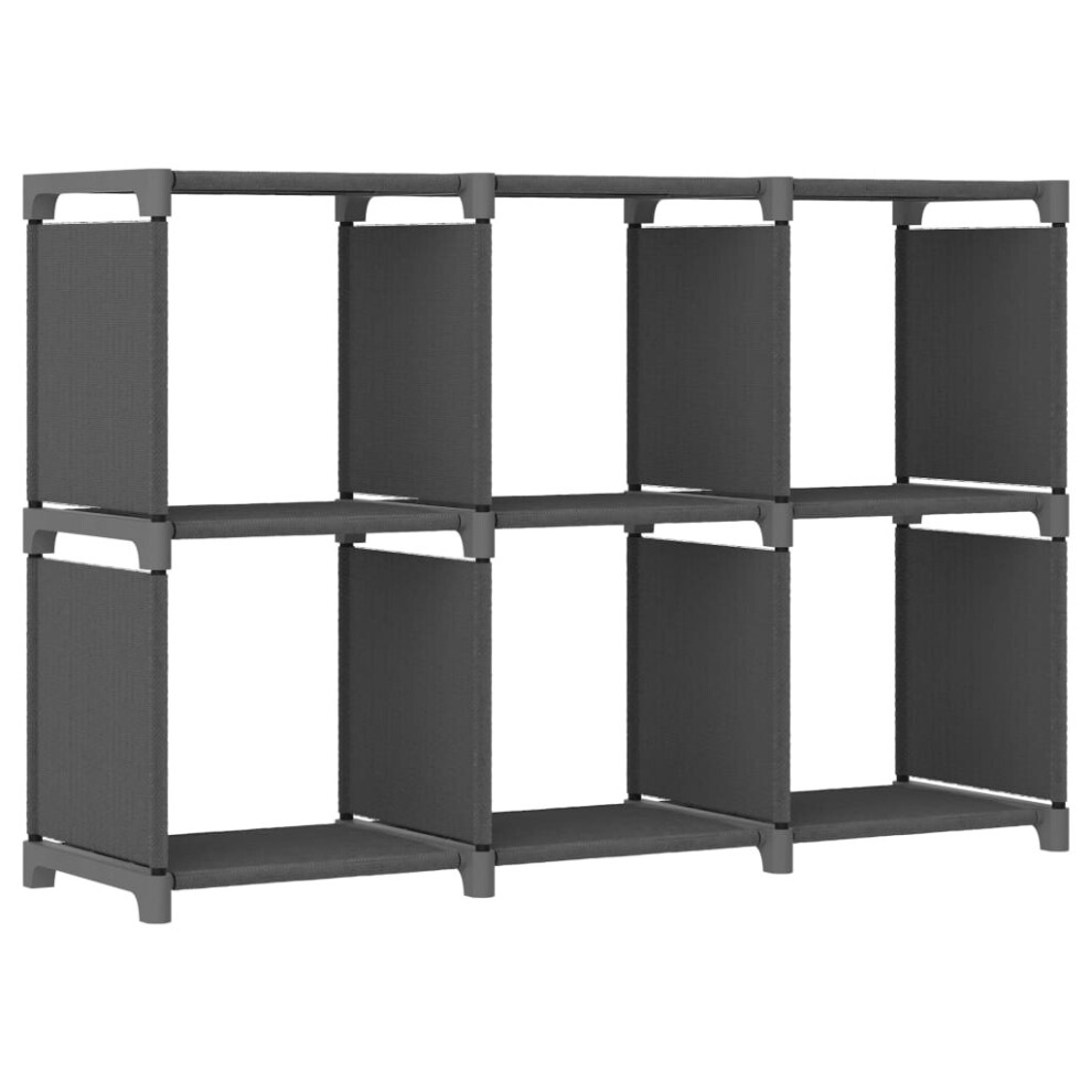 vidaXL 6-Cube Display Shelf Grey Fabric Free Standing Storage Organiser Unit