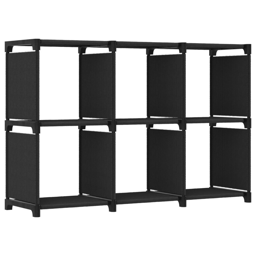 vidaXL 6-Cube Display Shelf Black Fabric Free Standing Storage Organiser Unit