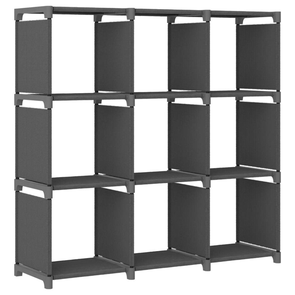 vidaXL 9-Cube Display Shelf Grey Fabric Free Standing Storage Organiser Unit-image-OPC-P6GK28P-NEW