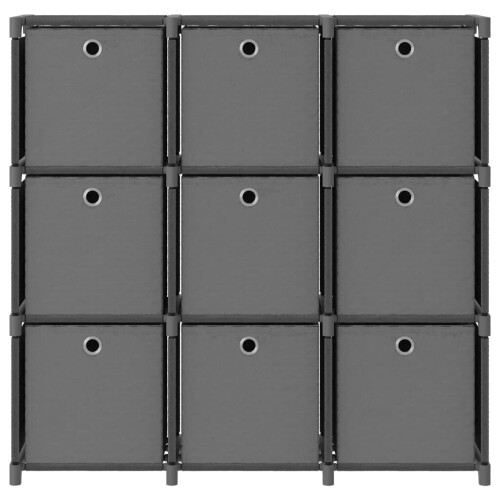 VidaXL vidaXL 9-Cube Display Shelf with Boxes - Grey Fabric Storage Organizer Unit, 103 x 30 x 107.5 cm (Code 322613) 2
