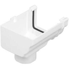 Marley Classic Stopend Outlet (Left Hand) RCO51 White for Ogee Style