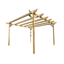 (1.8m x 4.2m (4 posts), Rustic Brown) Garden Pergola Kit Wooden Corbel - Large- Exclusive Pergola Range