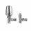 Center 15mm Angled TRV Thermostatic Radiator Valve & Lockshield CHROME 1