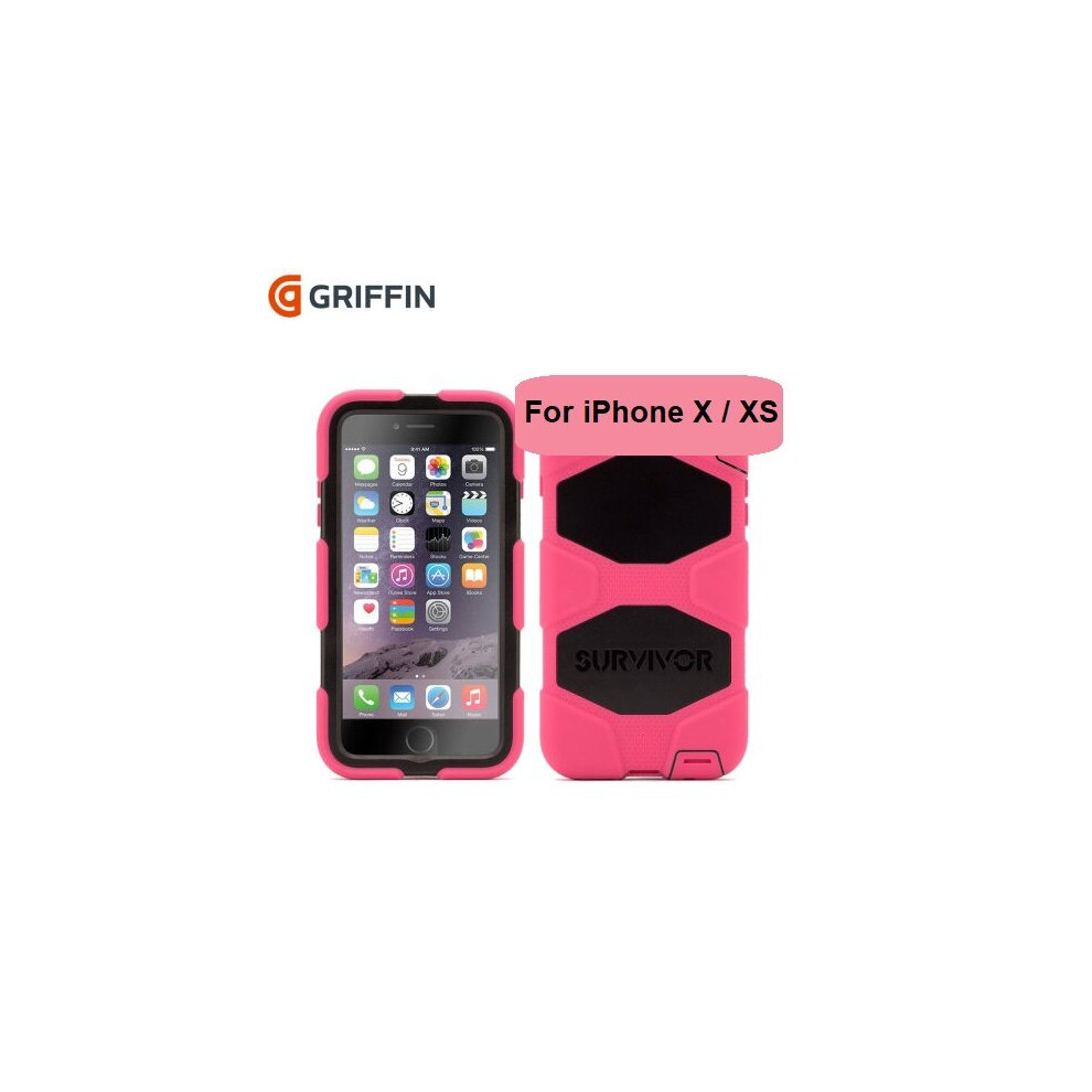 griffin-survivor-all-terrain-case-cover-for-iphone-x---iphone-xs---pink---black