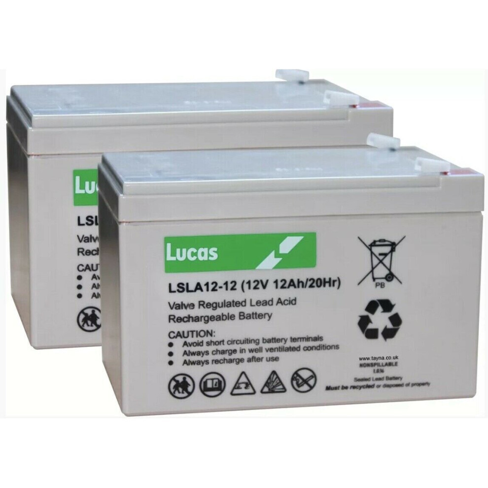 LUCAS LSLA12-12 BATTERIES 12V 12AH x 2