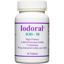 Optimox, Iodoral, IOD-50, 50 mg, 30 Comprimés